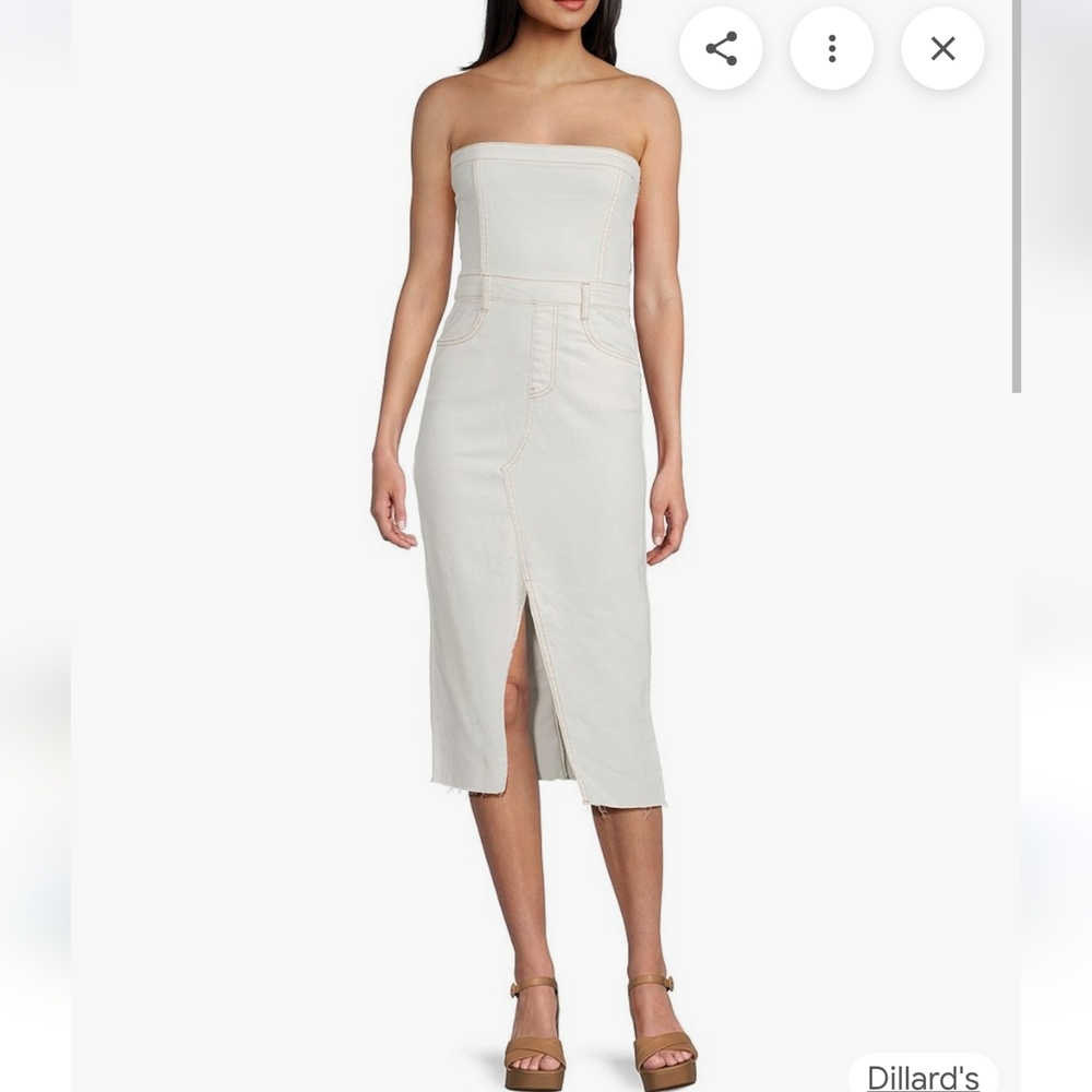 Giani Bini NWT White Denim Strapless Dress SIZE S